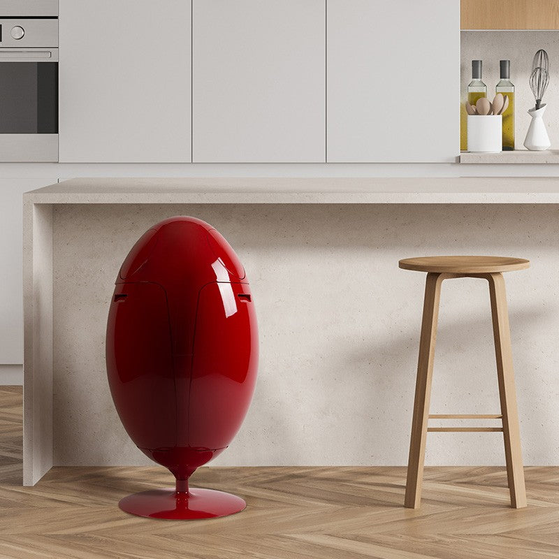 Ovetto Galà Glossy Red 3-in-1 Waste Bin