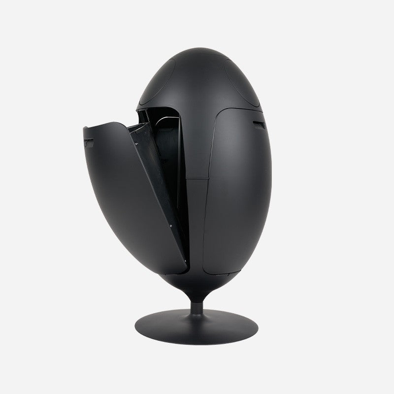 Ovetto Galà Matte Black 3-in-1 Waste Bin