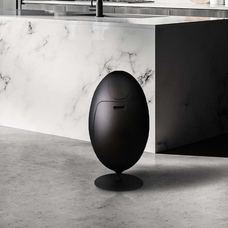 Ovetto Galà Matte Black 3-in-1 Waste Bin