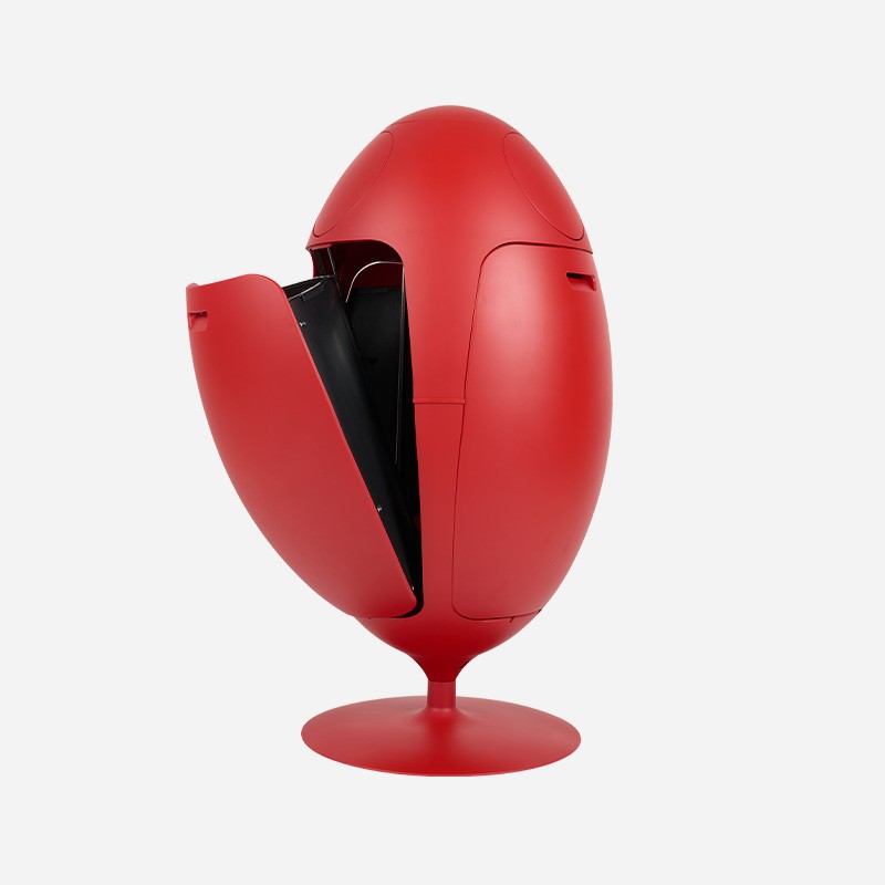 Ovetto Galà Matte Red 3-in-1 Waste Bin