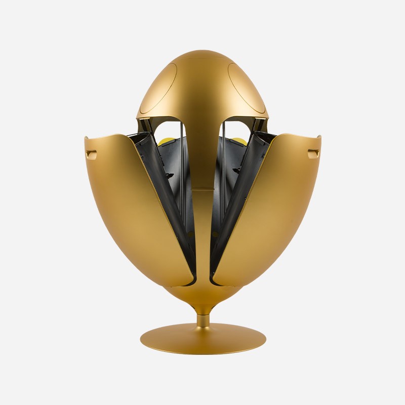 Ovetto Metal Gold 3-in-1 Waste Bin