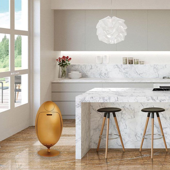 Ovetto Metal Gold 3-in-1 Waste Bin