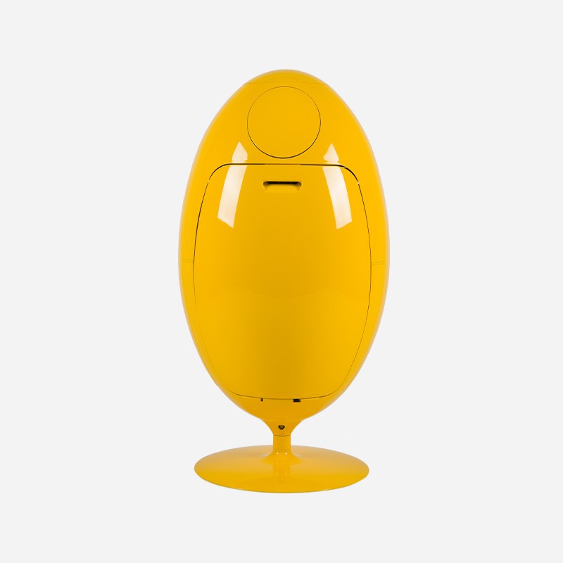 Ovetto Galà Yellow Glossy - Designer bin for waste sorting