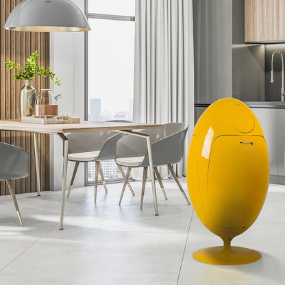 Ovetto Galà Yellow Glossy - Designer bin for waste sorting