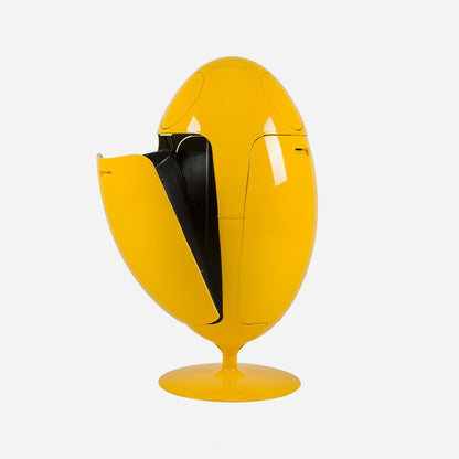 Ovetto Galà Yellow Glossy - Designer bin for waste sorting